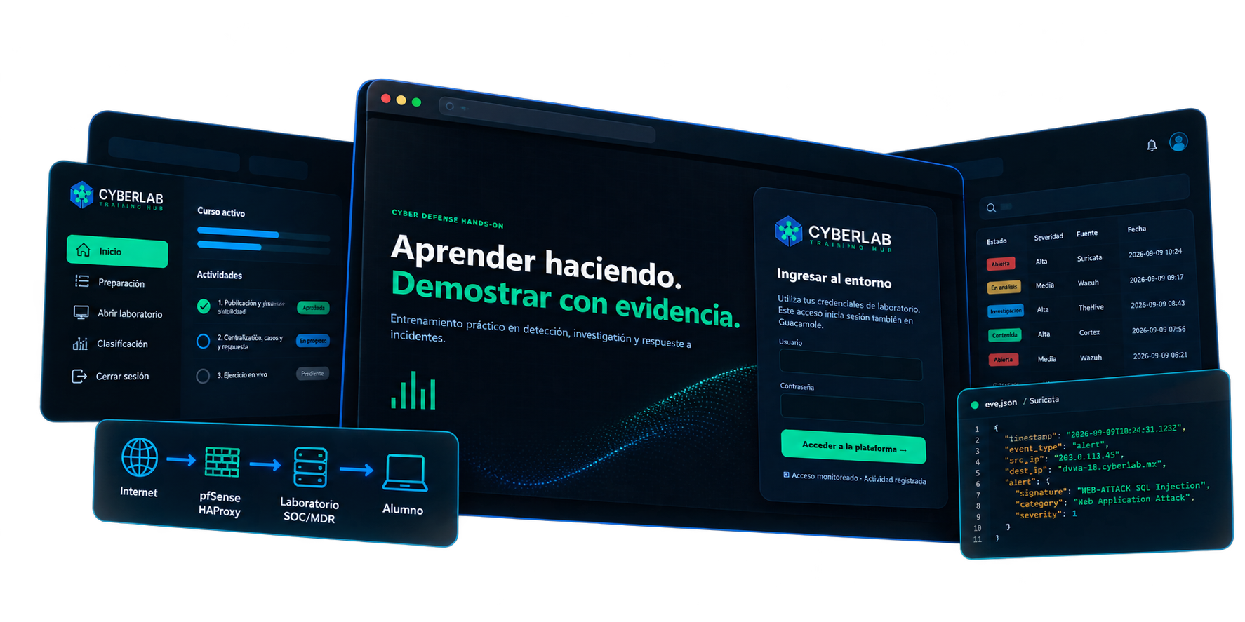 Vista de la plataforma CX3C CyberLab